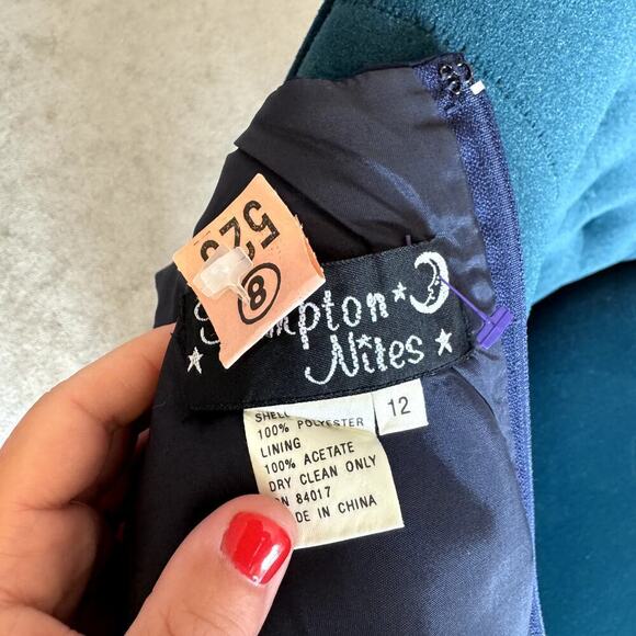 VTG Hampton Nites Sleeveless Lined Cocktail Dress w/ Neck Scarf Women's Size 12 - Picture 7 of 7